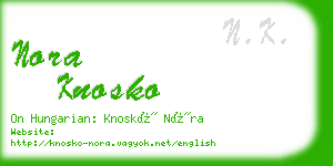 nora knosko business card